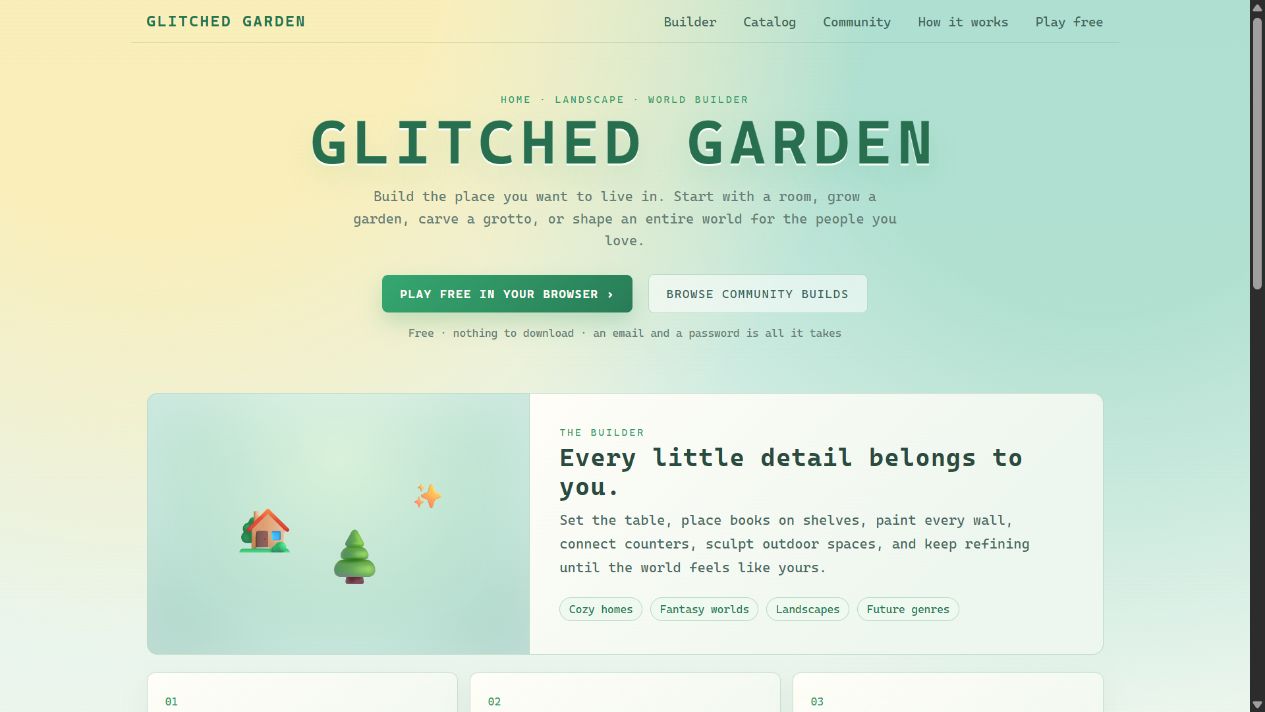 Glitched Garden website