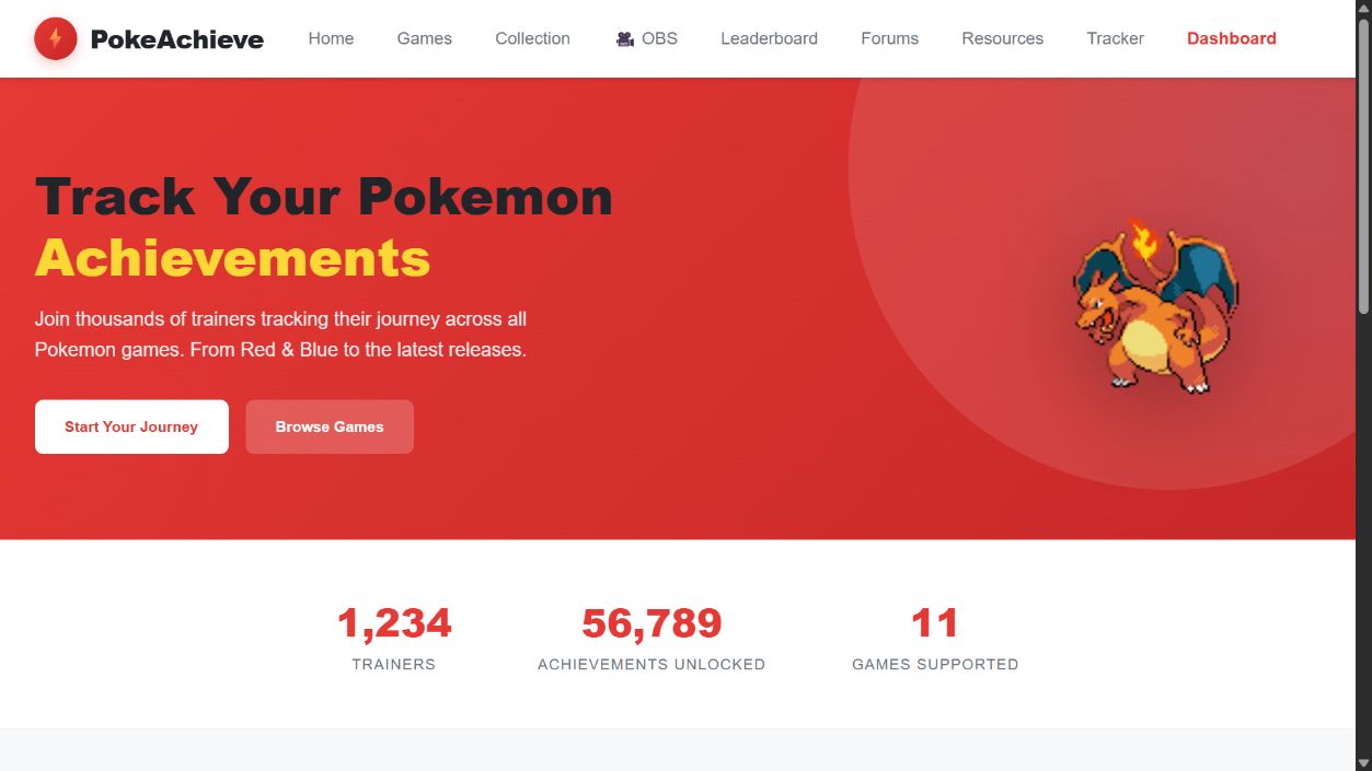 PokeAchieve website
